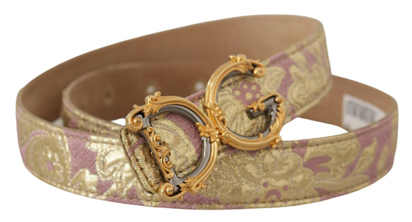 Chic Gold and Pink Leather Belt Dolce & Gabbana