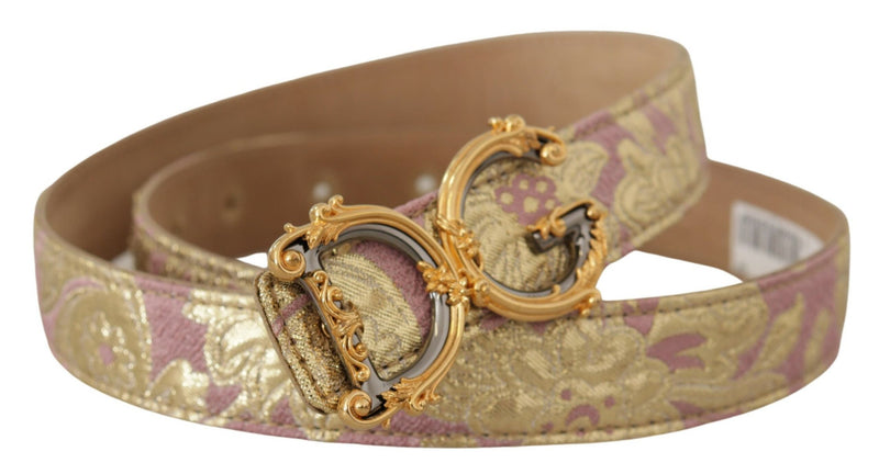 Chic Gold and Pink Leather Belt Dolce & Gabbana