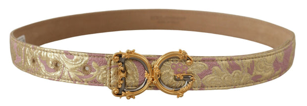 Chic Gold and Pink Leather Belt Dolce & Gabbana