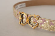 Chic Gold and Pink Leather Belt Dolce & Gabbana