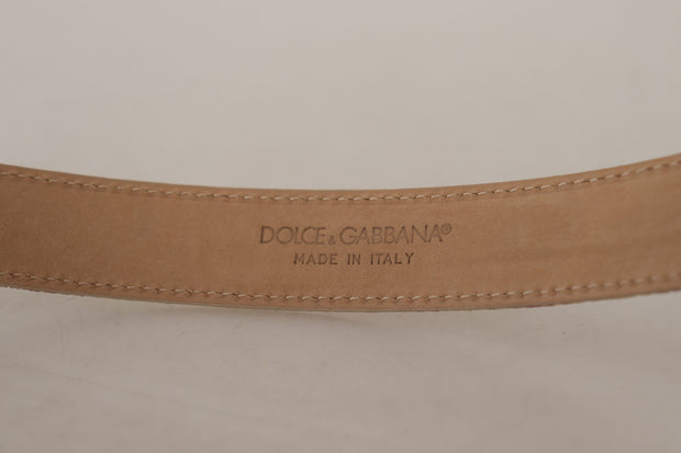 Chic Gold and Pink Leather Belt Dolce & Gabbana