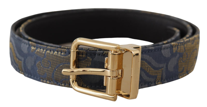 Elegant Navy Blue Leather Belt Dolce & Gabbana