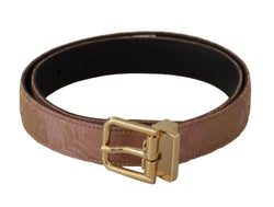 Chic Rose Pink Leather Belt with Logo Buckle Dolce & Gabbana