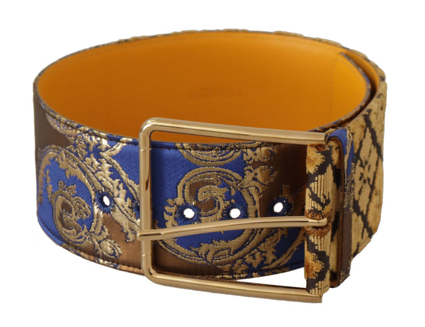 Elegant Blue Leather Belt with Metal Buckle Dolce & Gabbana