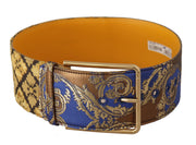 Elegant Blue Leather Belt with Metal Buckle Dolce & Gabbana