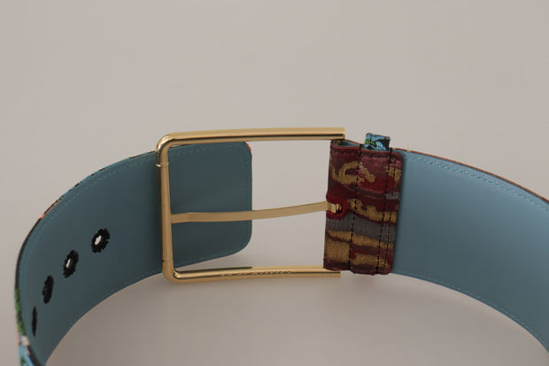 Multicolor Canvas Leather Statement Belt Dolce & Gabbana