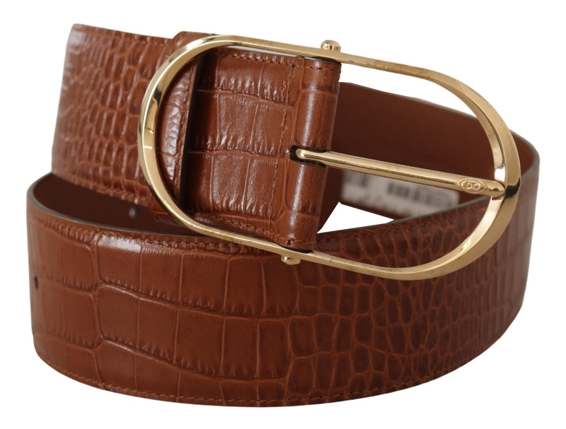 Enchanting Engraved Logo Leather Belt Dolce & Gabbana