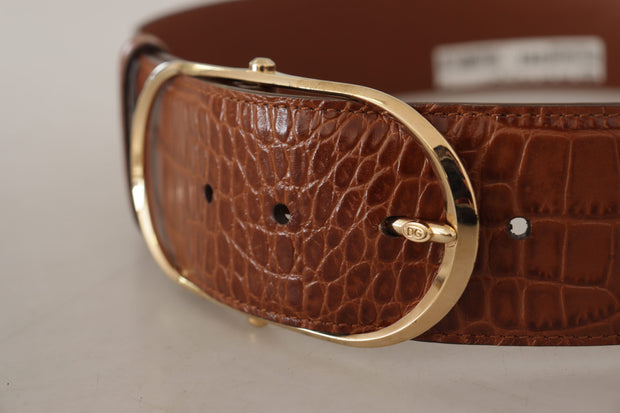 Enchanting Engraved Logo Leather Belt Dolce & Gabbana