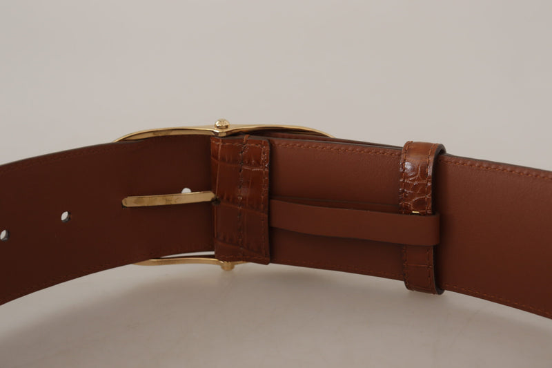 Enchanting Engraved Logo Leather Belt Dolce & Gabbana