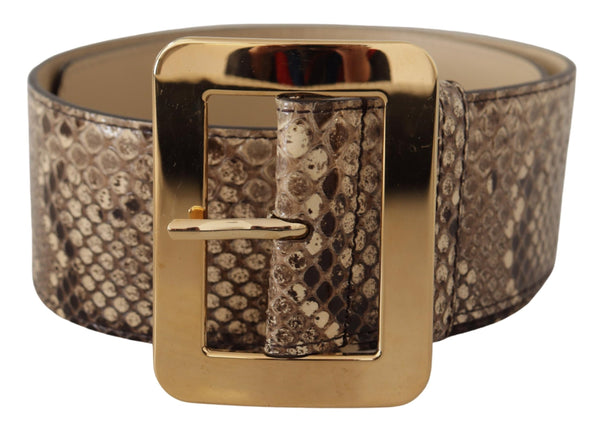 Elegant Leather Belt with Engraved Buckle Dolce & Gabbana