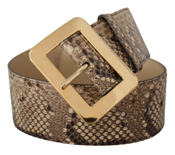 Elegant Leather Belt with Engraved Buckle Dolce & Gabbana