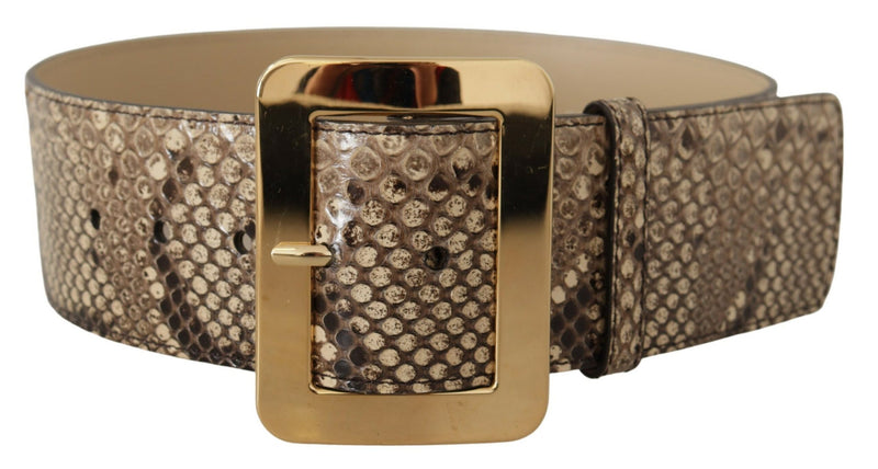 Elegant Leather Belt with Engraved Buckle Dolce & Gabbana