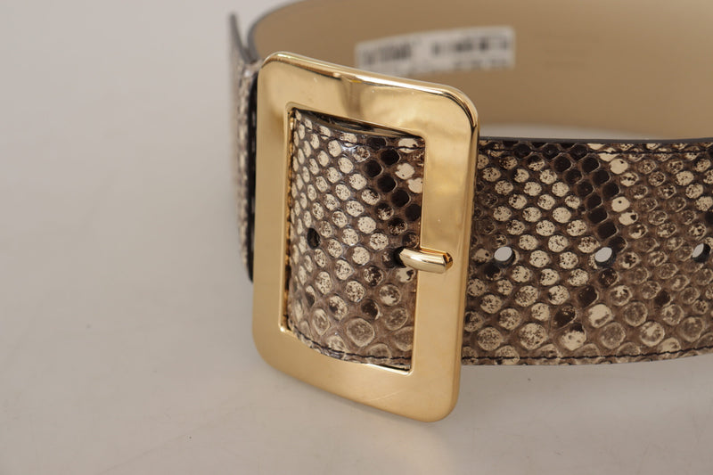 Elegant Leather Belt with Engraved Buckle Dolce & Gabbana