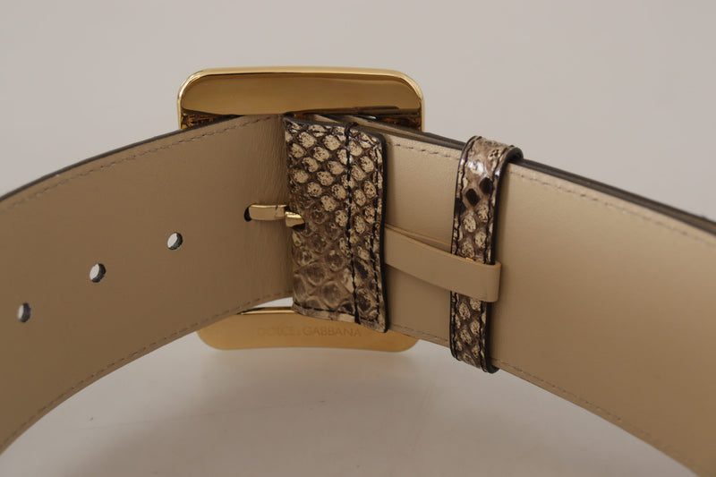 Elegant Leather Belt with Engraved Buckle Dolce & Gabbana