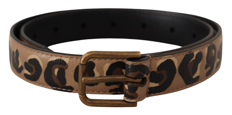 Elegant Leather Engraved Buckle Belt Dolce & Gabbana