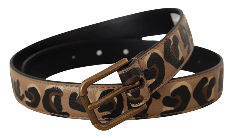 Elegant Leather Engraved Buckle Belt Dolce & Gabbana