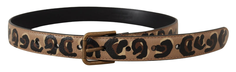 Elegant Leather Engraved Buckle Belt Dolce & Gabbana