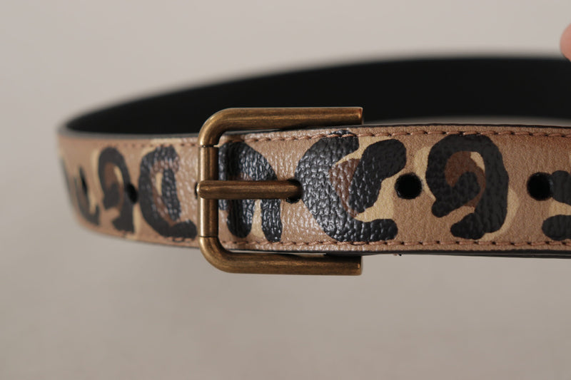 Elegant Leather Engraved Buckle Belt Dolce & Gabbana