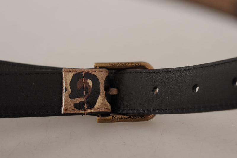 Elegant Leather Engraved Buckle Belt Dolce & Gabbana