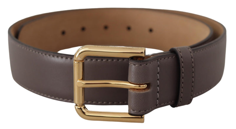 Elegant Engraved Buckle Leather Belt Dolce & Gabbana