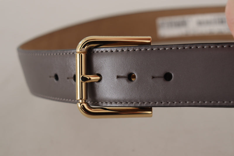 Elegant Engraved Buckle Leather Belt Dolce & Gabbana