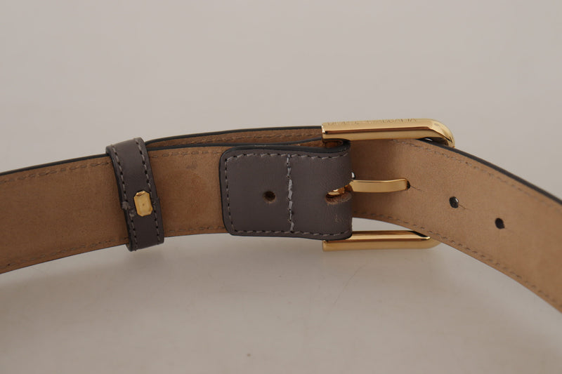 Elegant Engraved Buckle Leather Belt Dolce & Gabbana