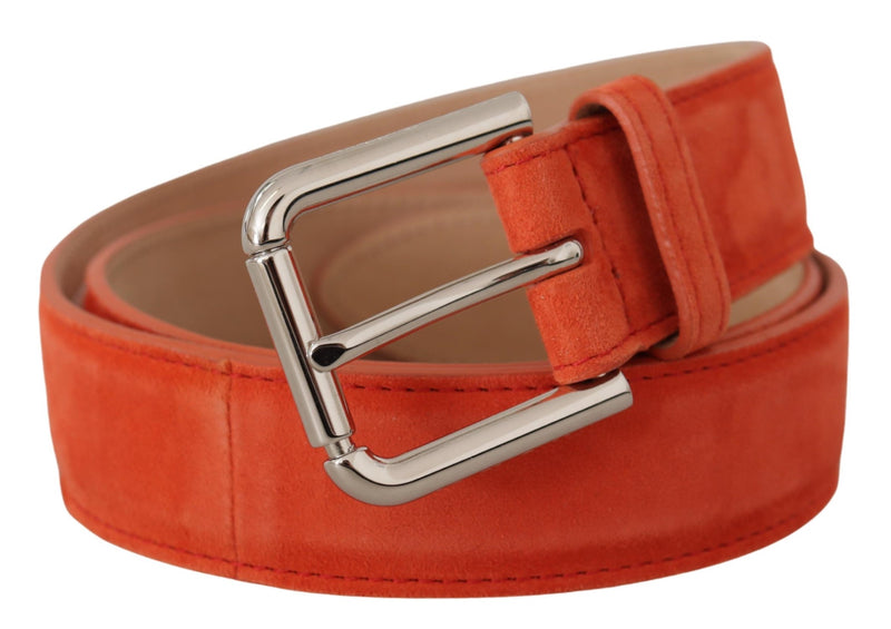 Elegant Suede Leather Belt in Vibrant Orange Dolce & Gabbana