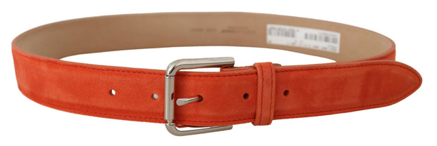 Elegant Suede Leather Belt in Vibrant Orange Dolce & Gabbana