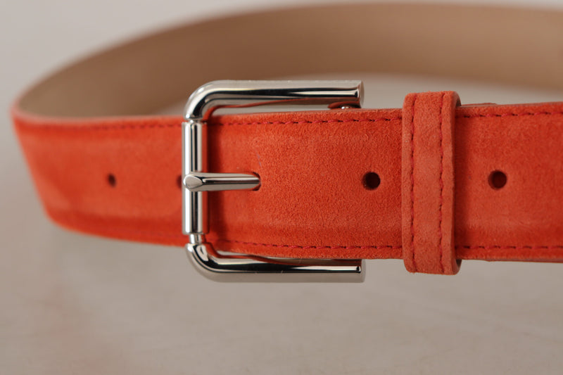 Elegant Suede Leather Belt in Vibrant Orange Dolce & Gabbana