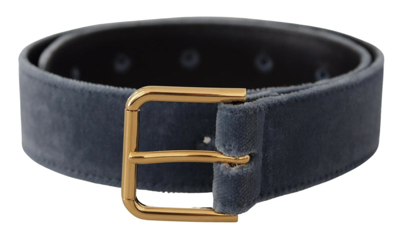 Elegant Navy Velvet Designer Belt Dolce & Gabbana