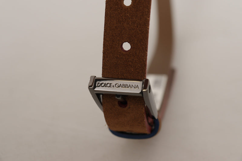 Chic Suede Belt with Logo Engraved Buckle Dolce & Gabbana