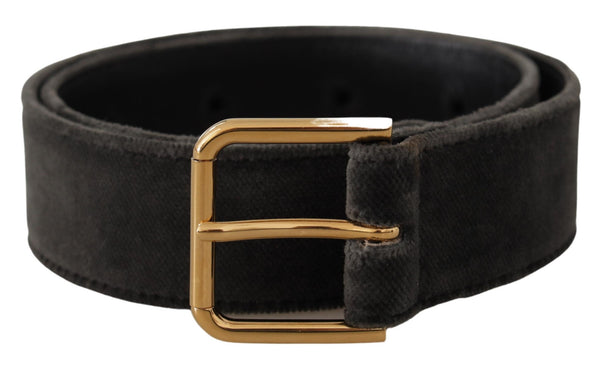 Elegant Velvet Belt with Engraved Buckle Dolce & Gabbana