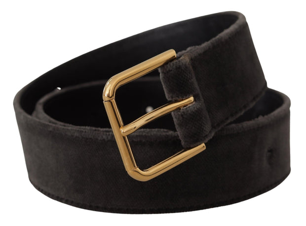 Elegant Velvet Belt with Engraved Buckle Dolce & Gabbana