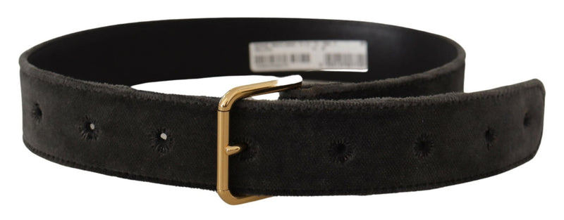 Elegant Velvet Belt with Engraved Buckle Dolce & Gabbana