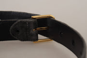 Elegant Velvet Belt with Engraved Buckle Dolce & Gabbana