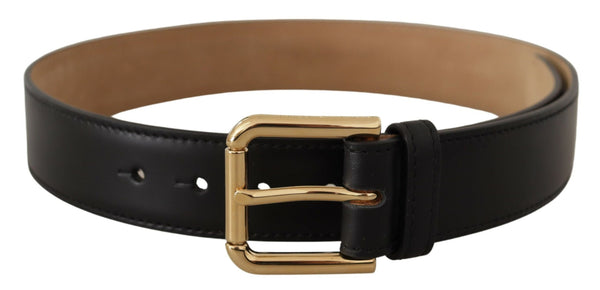 Elegant Leather Belt with Logo Buckle Dolce & Gabbana