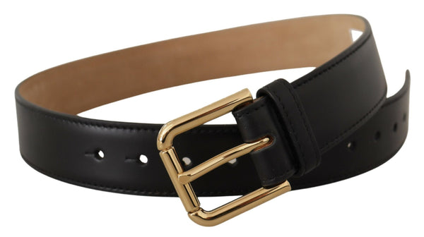 Elegant Leather Belt with Logo Buckle Dolce & Gabbana