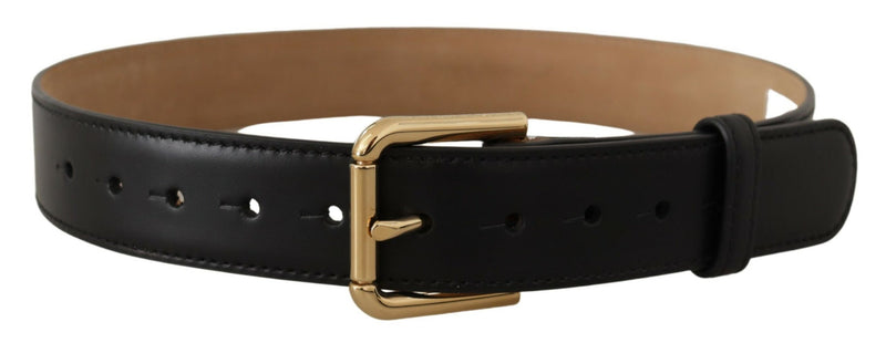 Elegant Leather Belt with Logo Buckle Dolce & Gabbana