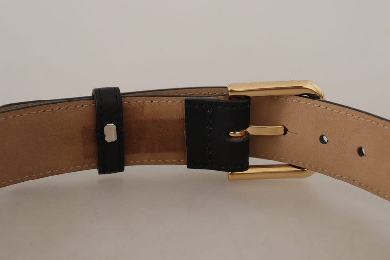 Elegant Leather Belt with Logo Buckle Dolce & Gabbana