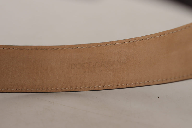 Elegant Leather Belt with Logo Buckle Dolce & Gabbana