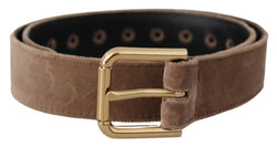 Elegant Velvet Logo Buckle Belt Dolce & Gabbana