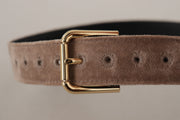 Elegant Velvet Logo Buckle Belt Dolce & Gabbana