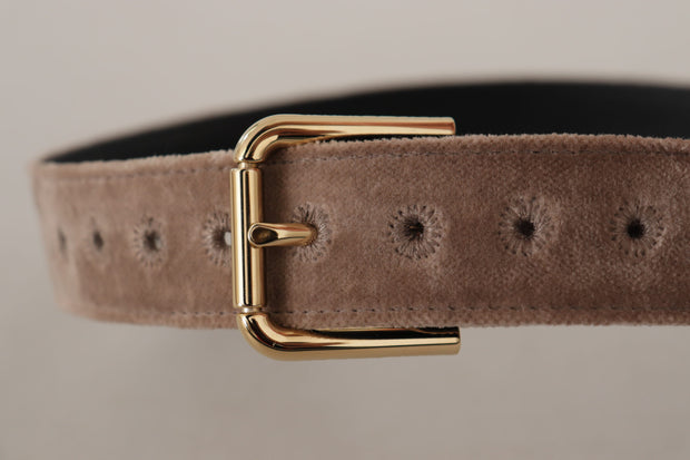 Elegant Velvet Logo Buckle Belt Dolce & Gabbana