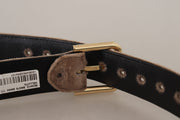 Elegant Velvet Logo Buckle Belt Dolce & Gabbana