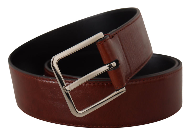 Elegant Leather Belt with Engraved Buckle Dolce & Gabbana