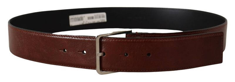 Elegant Leather Belt with Engraved Buckle Dolce & Gabbana