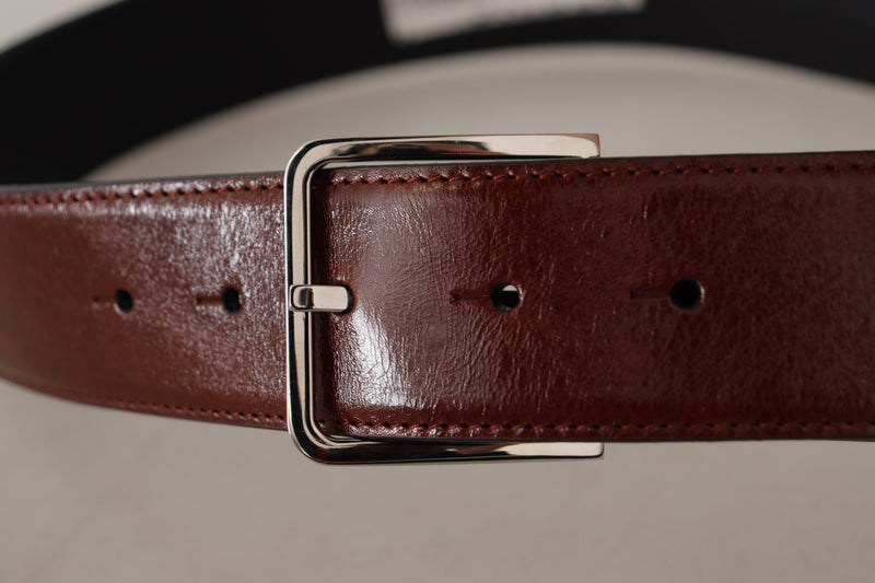 Elegant Leather Belt with Engraved Buckle Dolce & Gabbana