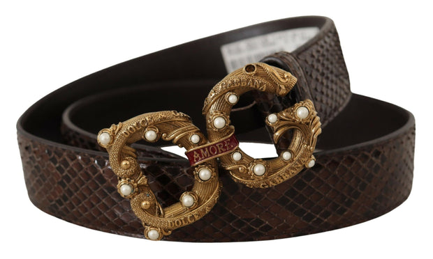 Elegant Snakeskin Leather Belt Dolce & Gabbana