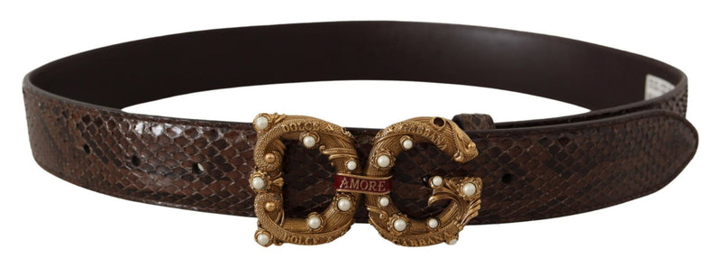 Elegant Snakeskin Leather Belt Dolce & Gabbana