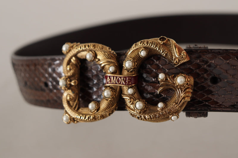 Elegant Snakeskin Leather Belt Dolce & Gabbana